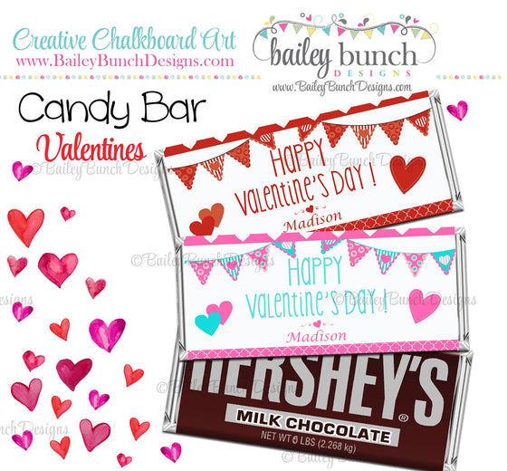 Valentines Candy Bar Wrapper, Valentines VDAYCANDYBAR0520