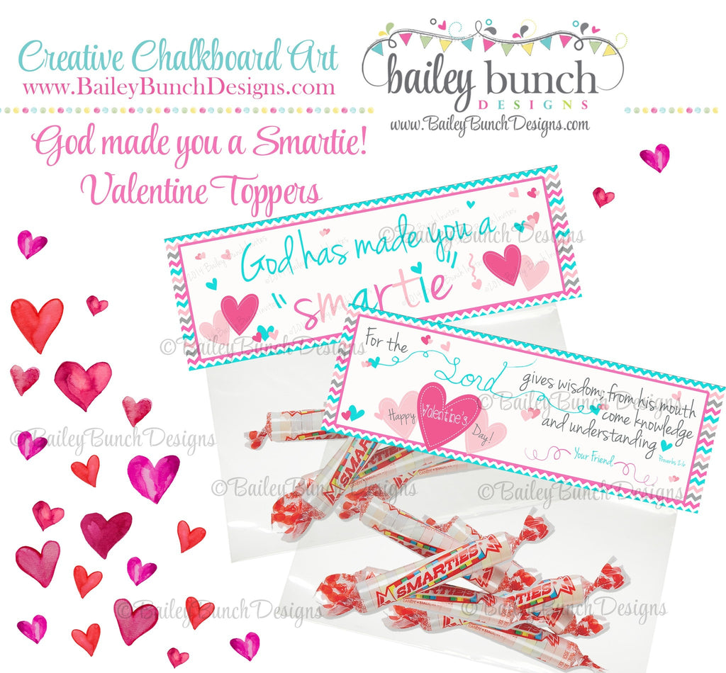 God has made you a Smartie Bag Toppers, Valentines IDVDAYSMARTIEPINK0520