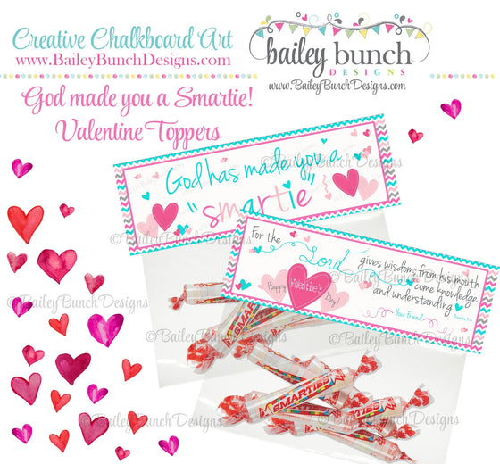 God has made you a Smartie Bag Toppers, Valentines IDVDAYSMARTIEPINK0520