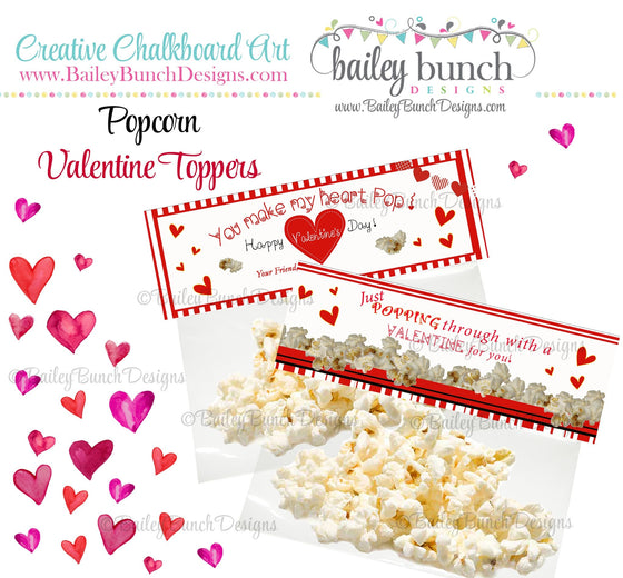 You make my heart Pop Bag Toppers, Valentines IDVDAYPOPCORN0520