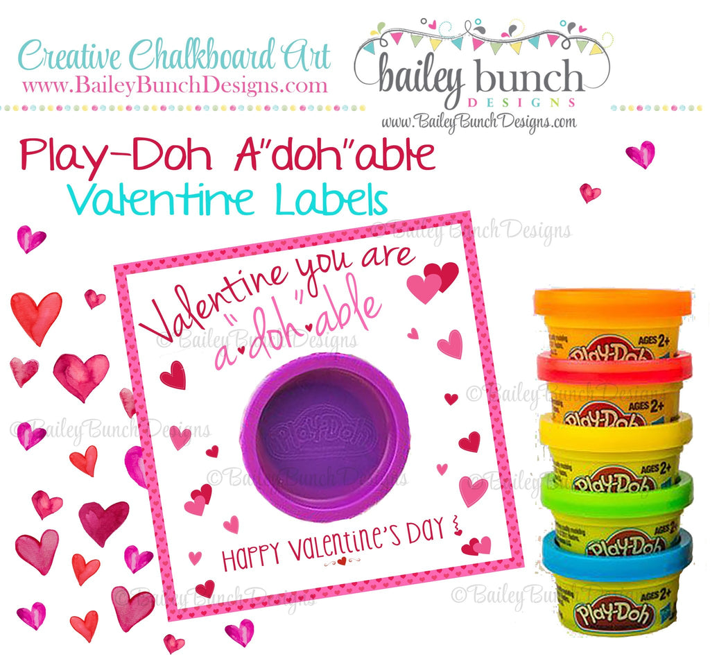 Playdoh Valentines, Playdoh A"Doh"able Valentine Favors IDVDAYADOHABLE0520