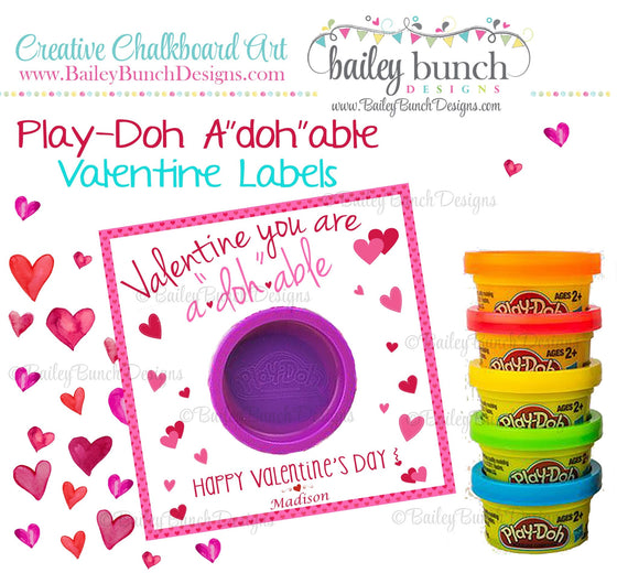 Playdoh Valentines, Playdoh A"Doh"able Valentine Favors VDAYADOHABLE0520