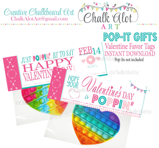 Valentine Pop It Fidget Gift Tags Pink Valentine Poppin IDVDAYPOPPINPINK0520