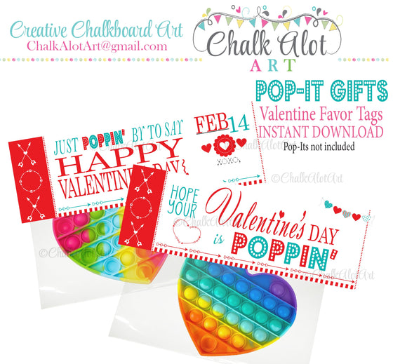 Valentine Pop It Fidget Gift Tags RED Valentine Poppin IDVDAYPOPPINRED0520