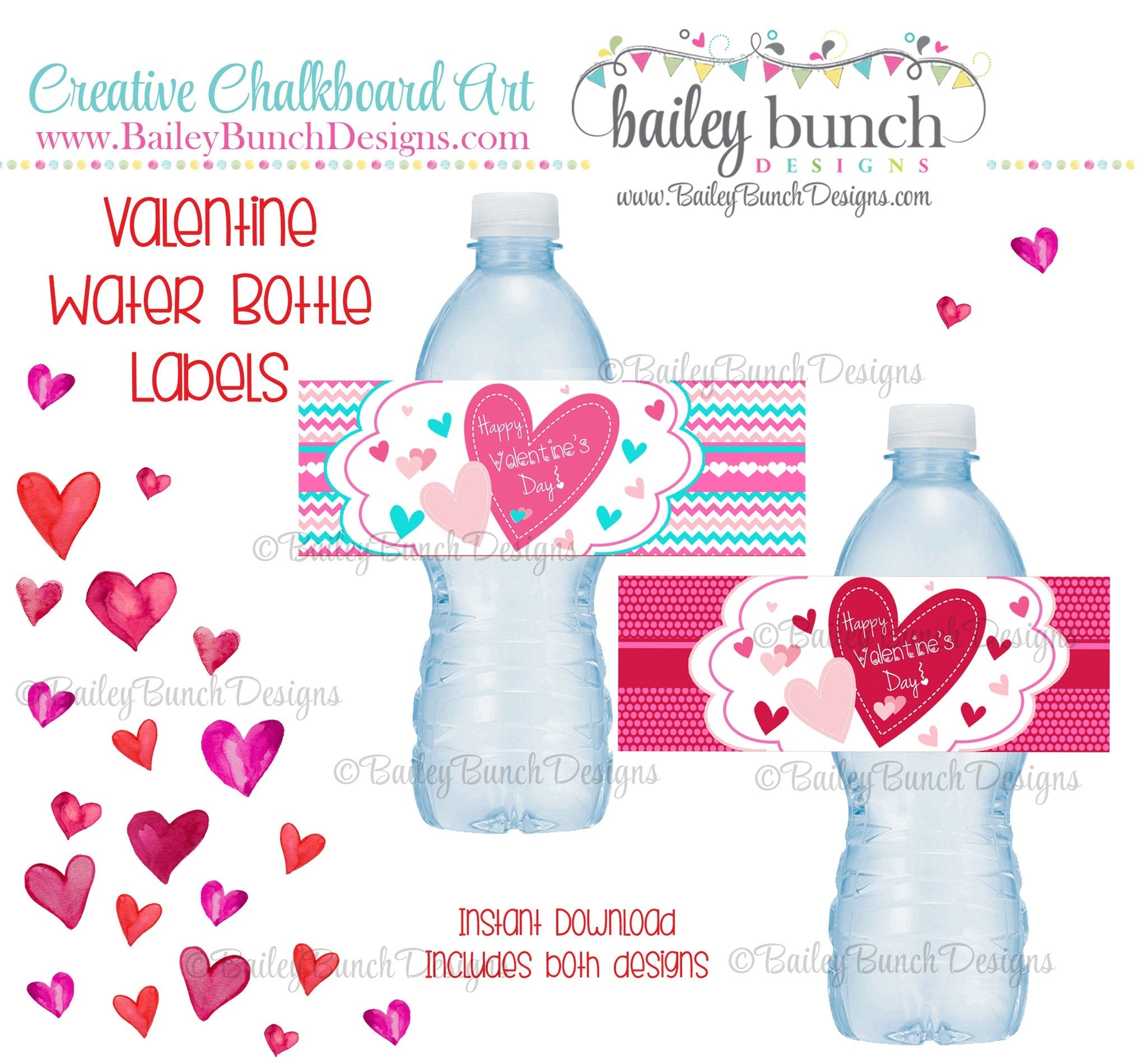 Water Bottle Sticker Kids Valentines - Just Add Confetti