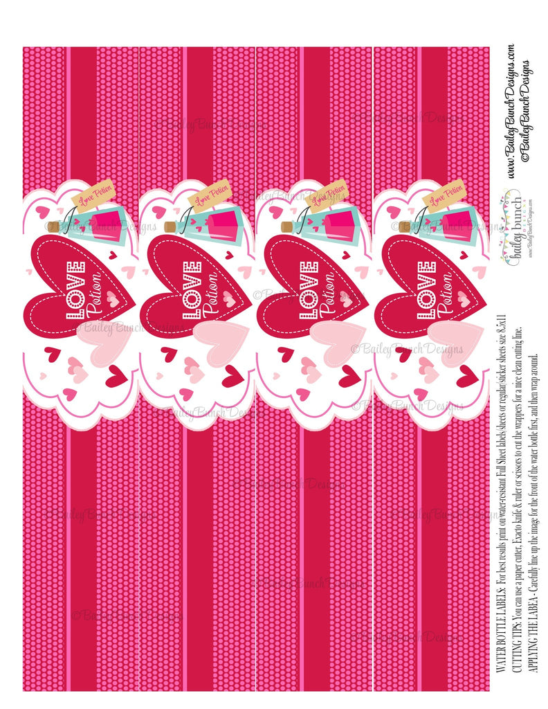 Love Potion Valentine Water Bottle Labels, Valentines IDVDAYPOTION0520