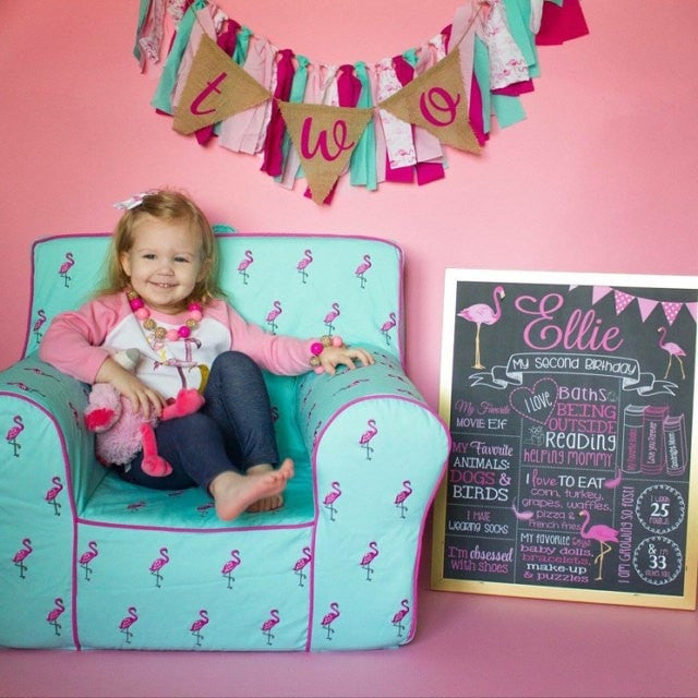 PINK FLAMINGO Birthday Chalkboard, PFLAMINGOCHALK0520