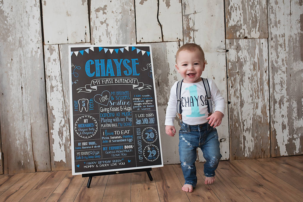 Milestone Birthday Chalkboard, You Choose Colors, First Birthday Board, GREENERYCHALK0520
