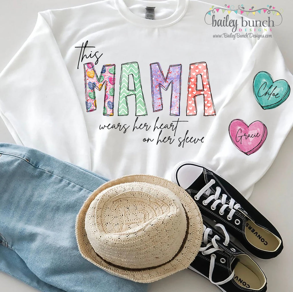 Valentines Heart on Your Sleeve Sweatshirt
