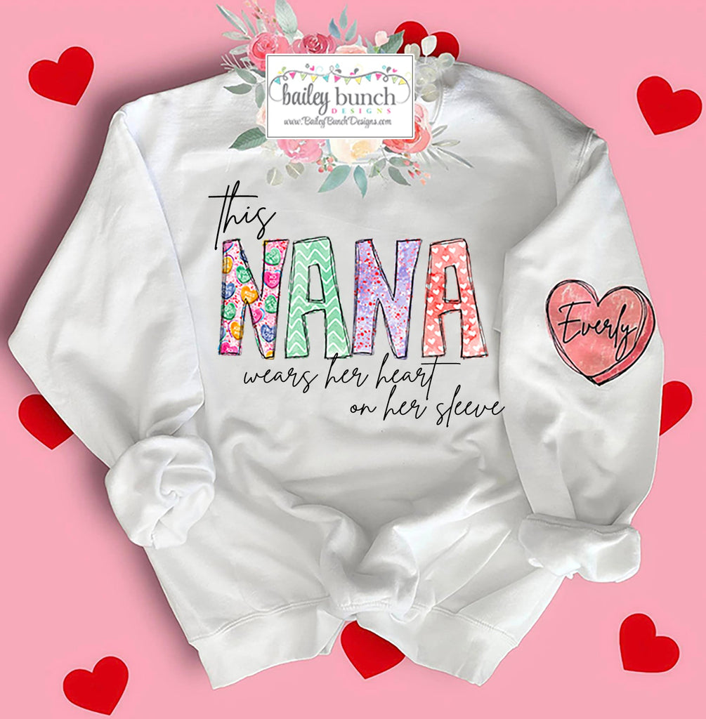 Valentines Heart on Your Sleeve Sweatshirt