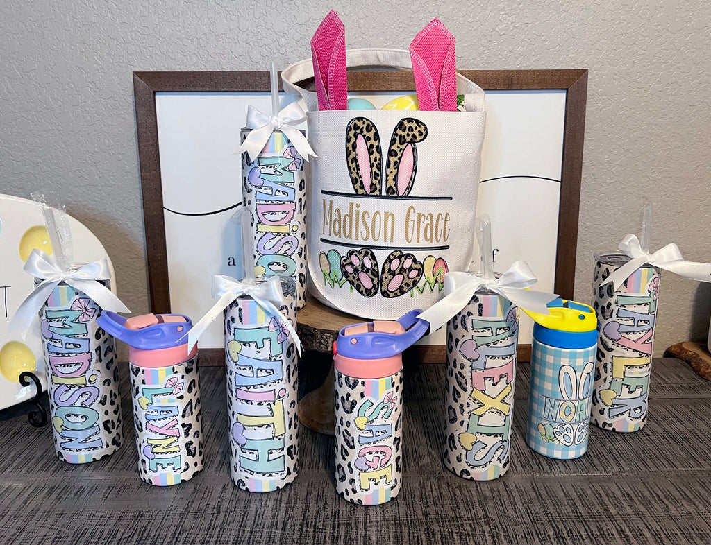 Easter Pastel Leopard Name Shimmer Glitter Tumbler TUMELEO0520
