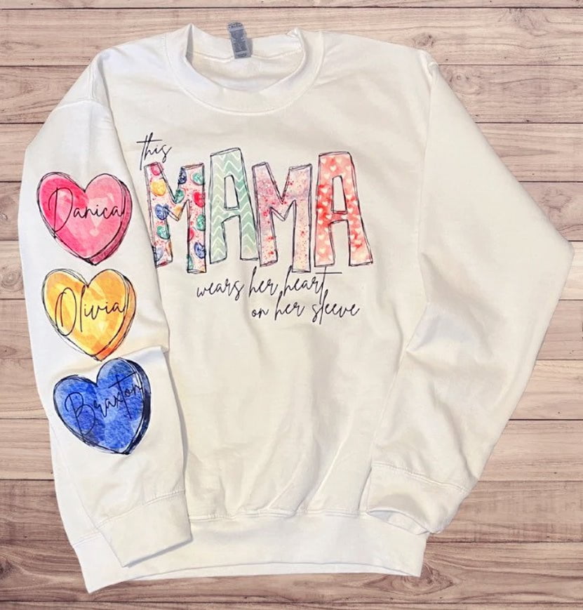 Valentines Heart on Your Sleeve Sweatshirt