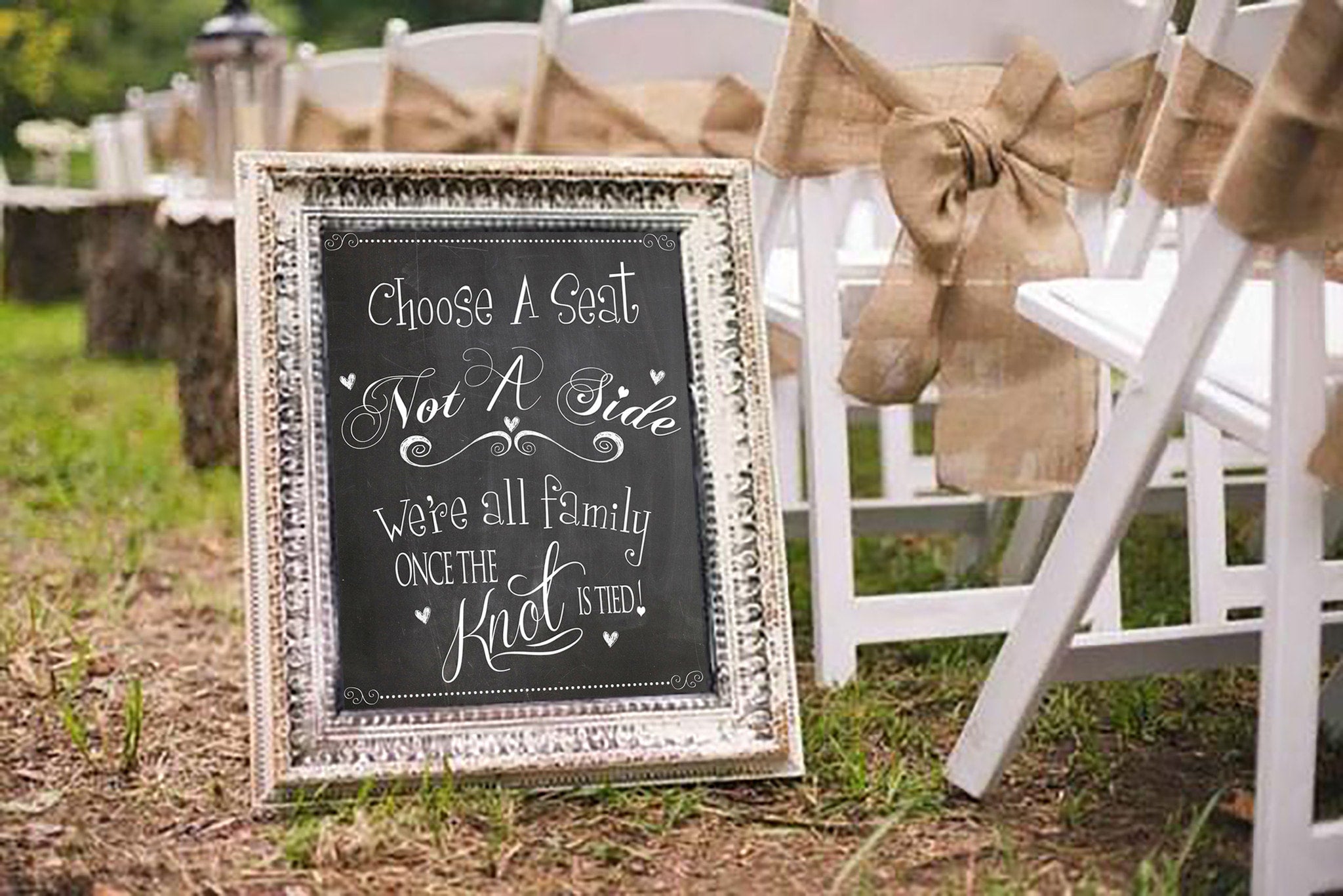 Wedding Chalkboard Sign, Choose a Seat not a Side, Wedding Decor, INST –  Bailey Bunch Designs